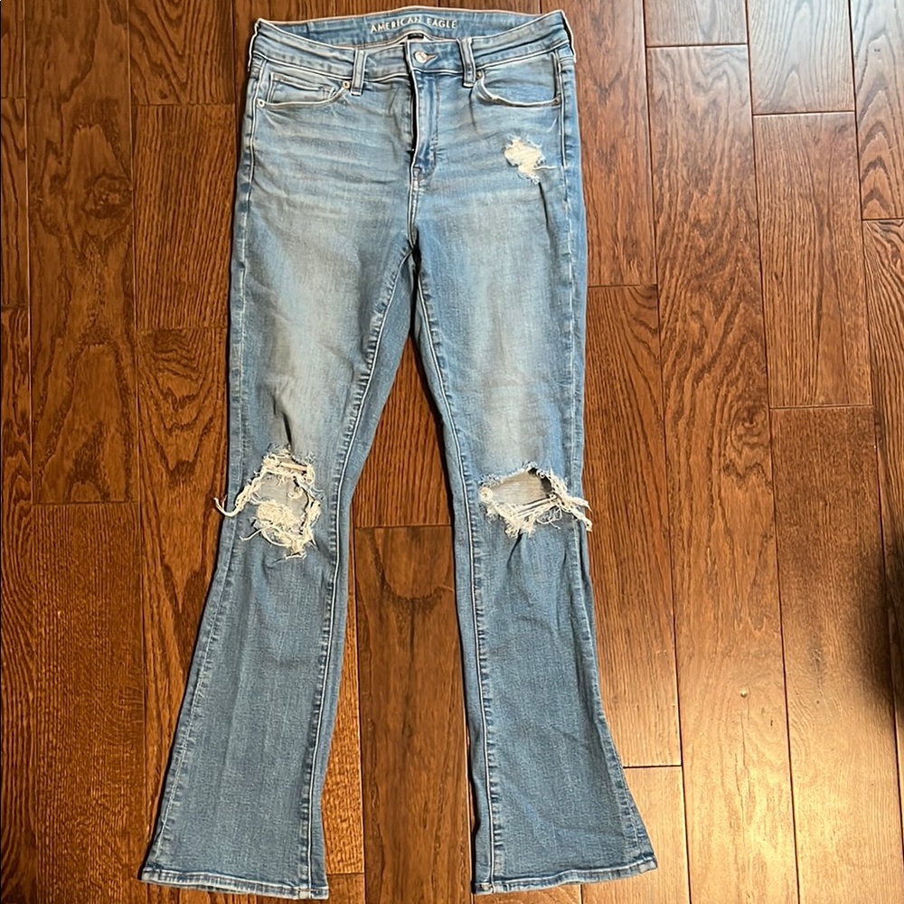 Distressed Light Blue Jeans